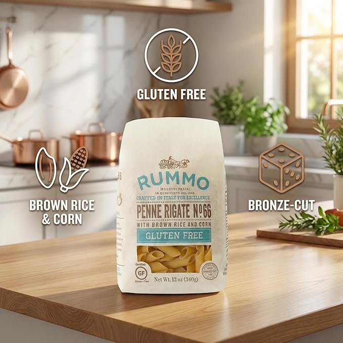 Penne Rigate – 12 OZ (Pack of 12) – Corn &amp Rice Pasta for Family Dinners &amp Baked Pasta Dishes – Traditional Italian Style – Classic Cut – Dry Pantry Pack