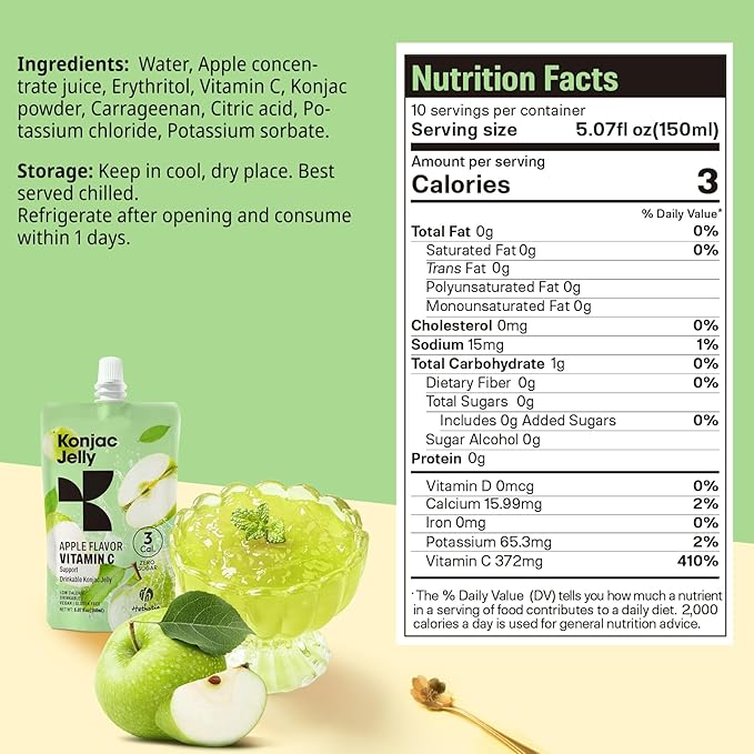 Hethstia Spicy Kimchi Protein Ramen 6-Pack and Konjac Jelly Apple Flavor – 10 Packs Drinkable Fruit Jelly Squeeze Pouches