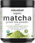 Organic Matcha Green Tea Powder 1 Pound | Unsweetened with Zero Sugar Culinary Grade Potent Early Spring Leaf Harvest Fine Stone Ground – Vegan All Purpose Great for Matcha Latte