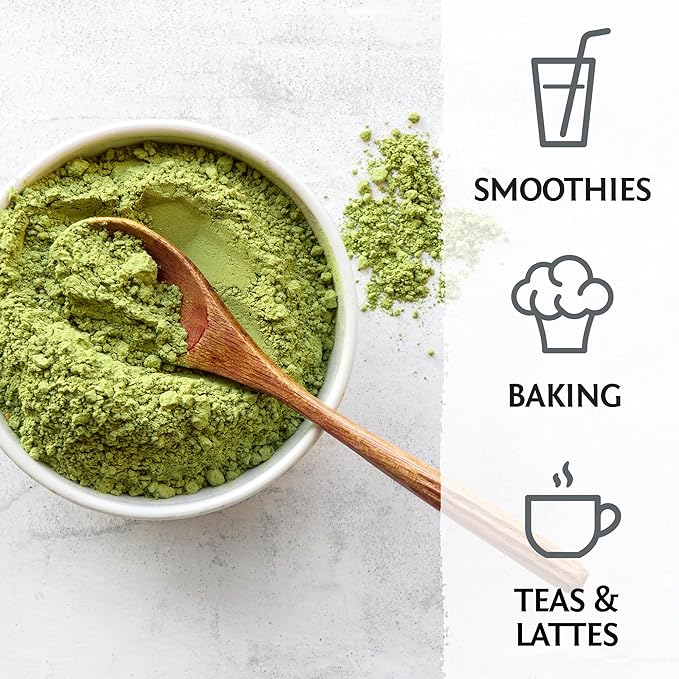 Organic Matcha Green Tea Powder Culinary Grade Matcha for Smoothies Baking Lattes Vegan Sugar &amp Dairy Free 225 Servings Sunwarrior