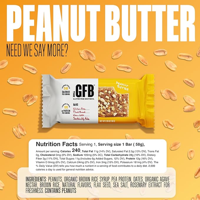 The GFB Variety Pack Protein Bars - Gluten Free Plant Based Non GMO Sustainably Made – Ridiculously Tasty Healthy Vegan Nutrition Snack Protein Bars 2.05 oz (10 Count)