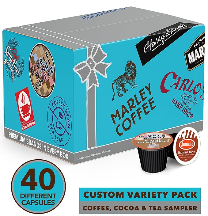 Perfect Samplers Coffee Tea CiderCappuccino For Keurig K Cups Brewers Mix 40 Count