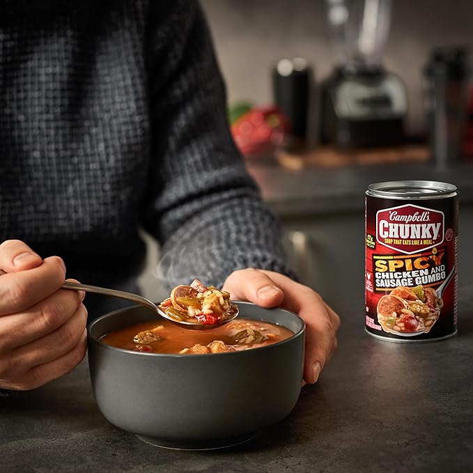 Campbell’s Chunky Soup Spicy Chicken and Sausage Gumbo 18.8 oz Can (Pack of 12)