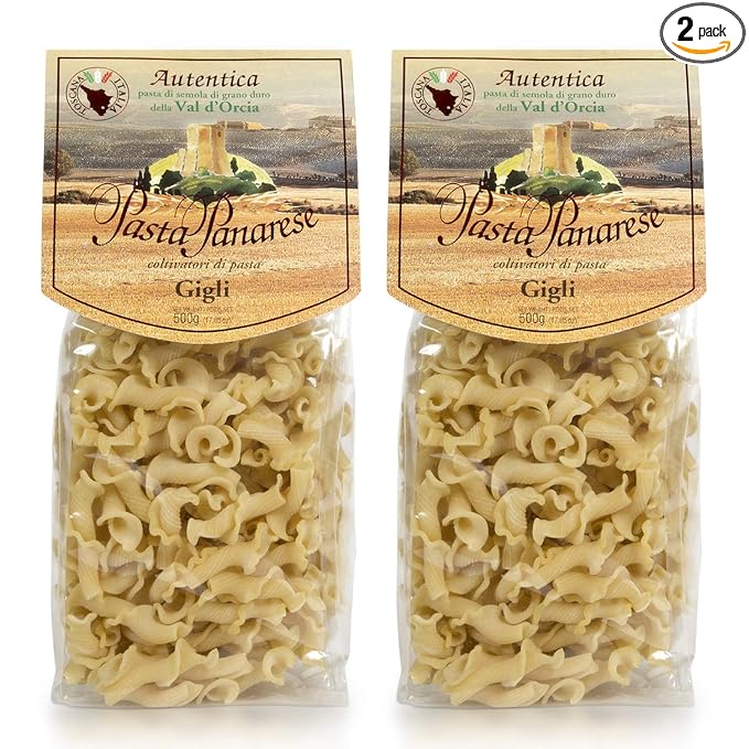 Pasta Panarese Gigli Toscani Pasta from Italy - Organic Wheat Pasta Made in Italy 500g / 17.63oz (2 pack)
