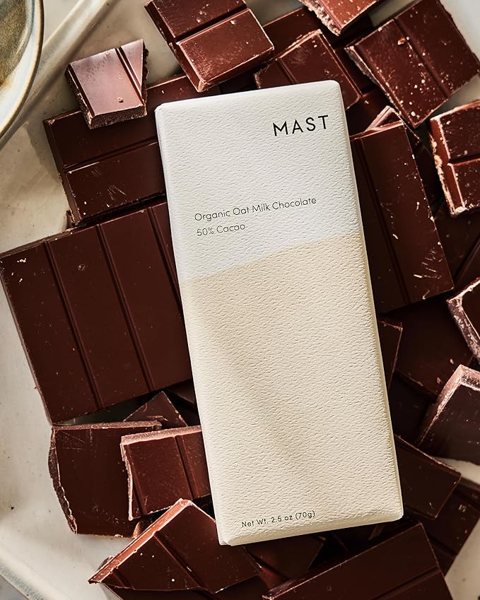 Mast Chocolate Bars | 6 pack | Organic Kosher | Classic 2.5oz each (6 Bars Organic Oat Milk Chocolate 50% Cacao)