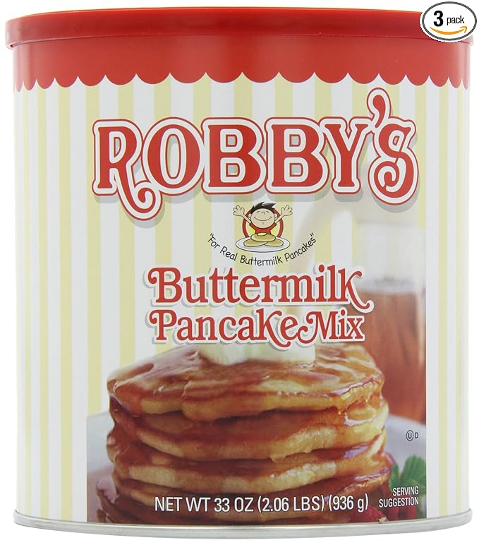 Golden Malted Robby's Buttermilk Pancake Mix 33-Ounce Cans (Pack of 3)