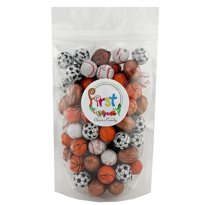 FirstChoiceCandy Milk Chocolate Foil Wrapped Balls (Assorted Sport 5 Pound)