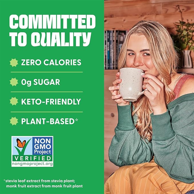 Whole Earth Stevia &amp Monk Fruit Liquid Sweetener Original No Erythritol Squeeze Bottle 1.62 Fl Oz (Pack of 12)