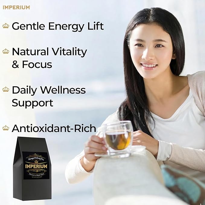 Imperium Mango Oolong Tea Loose Leaf (4oz) Hand-Picked Premium Oolong Brews 100 Cups Natural Beverage for Well-Being Harmonious Floral Undertones Tropical Sweetness and Smooth Fruity Taste