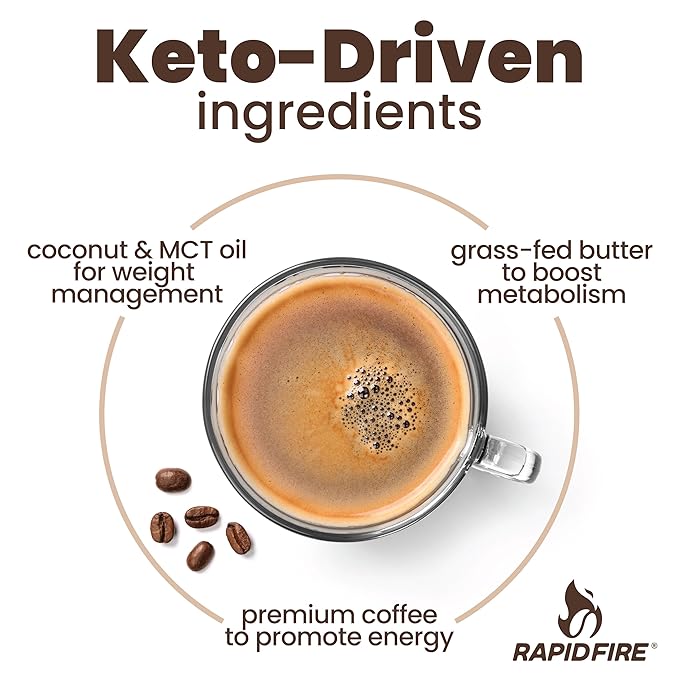 Rapidfire Original Flavor High Performance Keto Coffee Pods Supports Energy &amp Metabolism Single Serve K Cup Brown 16 Count 2 Pack