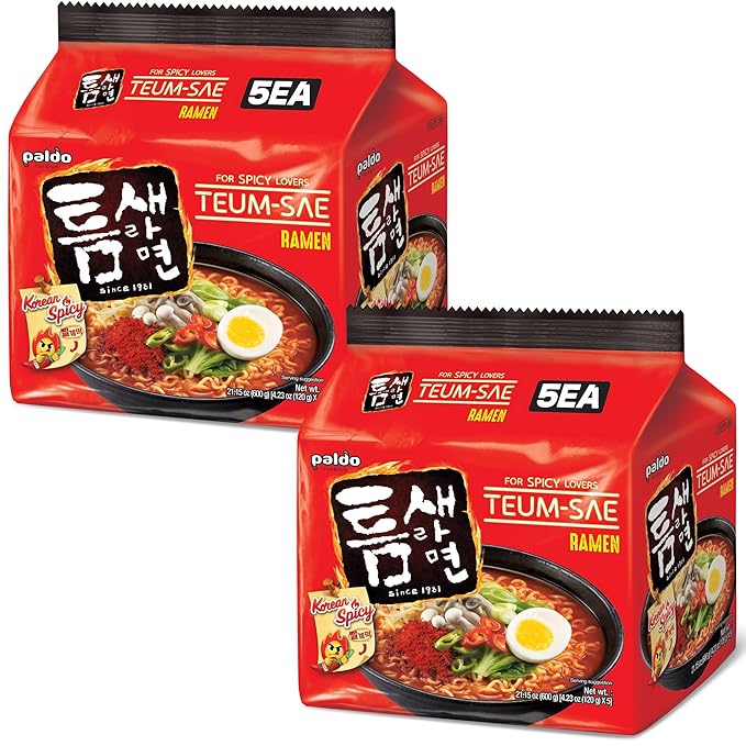 Paldo Hot and Spicy Teumsae Ramen 4.23 Oz (Pack of 10)