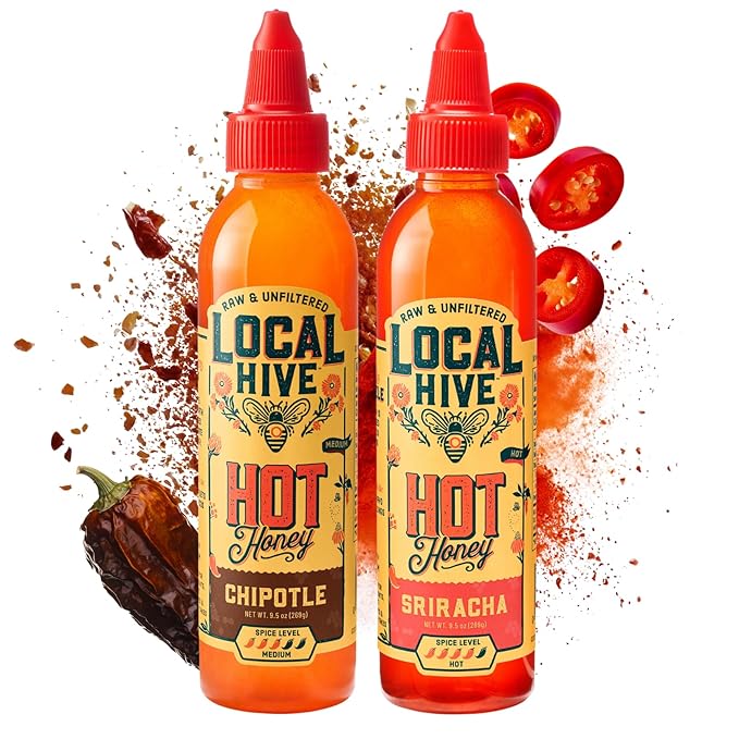 Local Hive Smoky Heat Duo – Chipotle &amp Sriracha Hot Honey Bundle