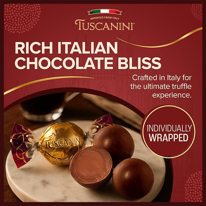Tuscanini Fine Italian Dark Chocolate Truffles Roma 5.4oz (2 Pack) | Gourmet Italian | Dairy Free | Premium Gift | Perfect for Holidays &amp Celebrations