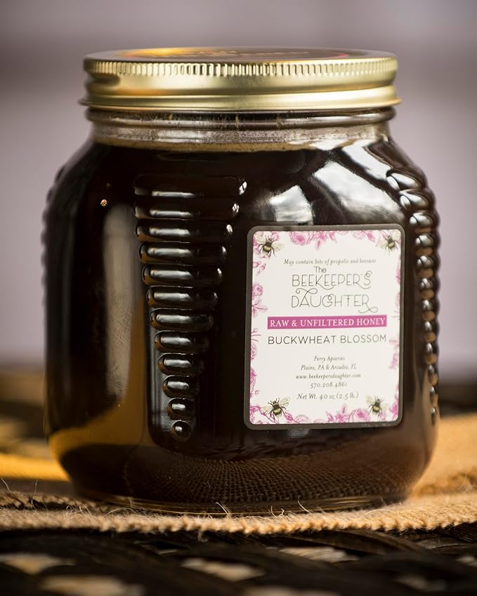 Beekeepers Daughter Raw Buckwheat Blossom Honey by the Beekeeper's Daughter - 2.5 lb Jar (2.5 pound)…