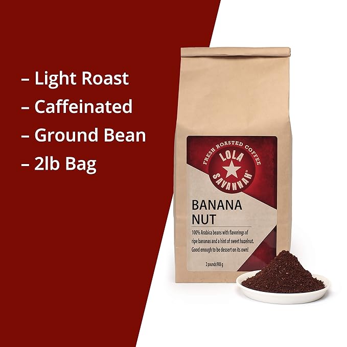 Lola Savannah Banana Nut Ground Caffeinated Coffee 2lb