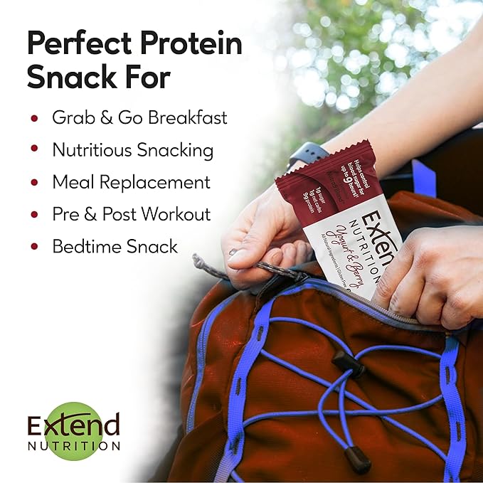 Extend Sugar Free Protein Bars Perfect Diabetic Snacks High Protein and Fiber Hunger Control &amp Steady Energy Low Carb Keto Friendly (12 Count Variety Pack)