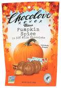 Chocolove Pumpkin Spice In Milk Chocolate Bites 33% Cocoa | Non GMO Rainforest Alliance Certified Cocoa Certified Kosher | 7.05 oz Per Pack