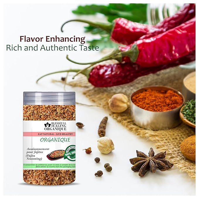 Blessfull Healing Organic Fajita Seasoning (Tex Mex Condiment) 100 Gram