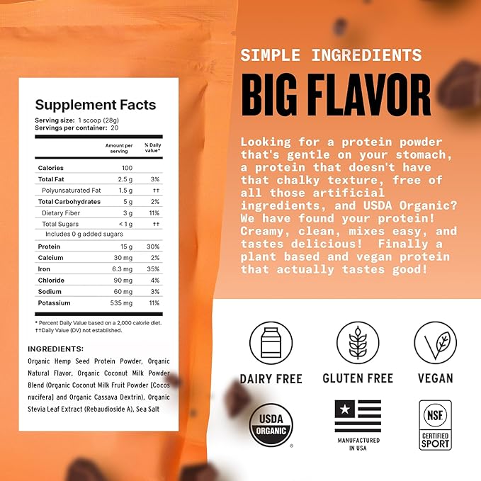 Agoge - USDA Organic Hemp Protein Powder The Goat of No Bloat NSF Certified for Sport All Flavor Essential Amino Acids Plant-Based Gluten Free for Women &amp Men (20 Servings) (Chocolate)