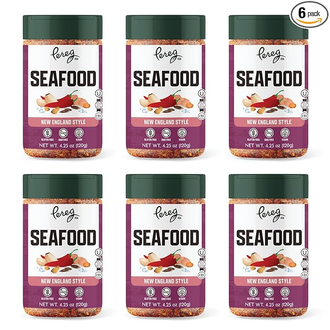 Pereg Seafood Seasoning (4.25 Oz x 6 Pack) - Seafood Seasoning Spice Blend for Fish Salmon - Non-GMO – Sugar-Free