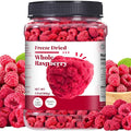 Freeze Dried Whole Raspberries 3.53oz (100g) – 100% Natural No Sugar Added | Crunchy Whole Berry Snack for Baking Yogurt &amp Smoothies | Large Resealable Jar