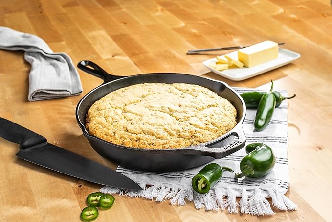 Lodge Cast Iron Skillet Cornbread - Pair with Cast Iron Skillet Wedge Pan Cornstick Pan or Muffin Pan Quality Ingredients (8 Pack) - Hotshot Jalapeño