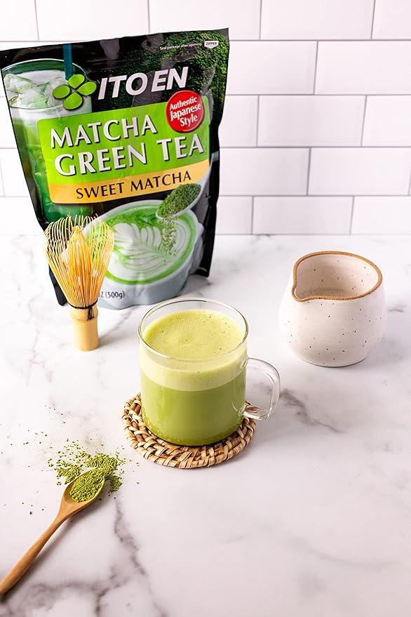 Ito En Matcha Green Tea Sweet Powder 17.5 Ounce (Pack of 1) Sweetened Green Tea Powder