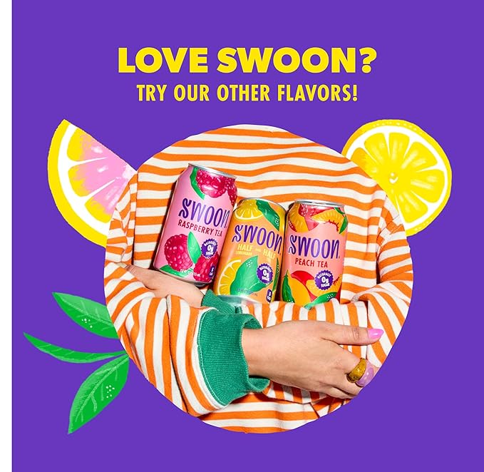 Swoon Perfectly Sweet Green Tea | Zero Sugar Lightly Caffeinated &amp Refreshing | Keto Paleo Vegan Non-GMO &amp Gluten-Free | Naturally Sweetened with Monk Fruit &amp Stevia | Only 5 Calories