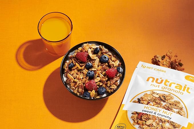 NuTrail Nut Granola Cereal Variety Pack No Sugar Added Keto Low Carb Gluten Free Grain Free Healthy Breakfast 8 oz. 3 Count