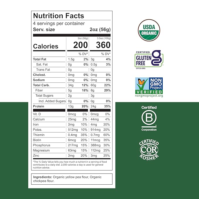 Chickapea Organic Chickpea Pasta - Elbows - 8 oz (Pack of 6)