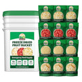Valley Food Storage Freeze Dried Fruit Bucket | 12 Pouch Emergency Food Supply | Non-GMO Survival Food with 25 Year Shelf Life | Camping Snacks Long Term Food Storage &amp Prepper Supplies | Package