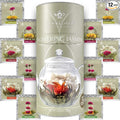 Teabloom Jasmine Flowering Tea – Hand Tied Green Tea Leaves + Jasmine Blossoms Flowering Tea Creations – Blooming Tea Gift Set – 12-Pack 36 Steeps Makes 250 Cups