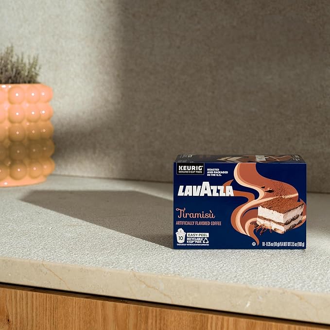 Lavazza Keurig® K-Cup® Flavor Variety Pack Light-Medium Roast (30 Pods: 10 Tiramisu 10 Vanilla Affogato 10 Caramel Biscotti)