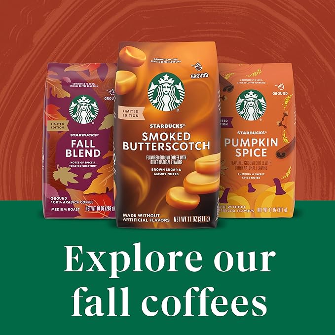 Starbucks Ground Coffee Medium Roast Coffee Fall Blend 100% Arabica Limited Edition 1 Bag (17 Oz)