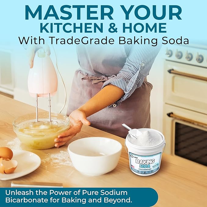 TradeGrade Pure Baking Soda Powder (1 Gallon) Food-Grade Sodium Bicarbonate Powder for Cooking Cleaning &amp Deodorizing