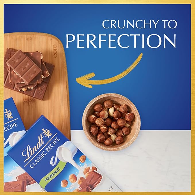 Lindt CLASSIC RECIPE Hazelnut Milk Chocolate Candy Bar Milk Chocolate 4.4 oz.