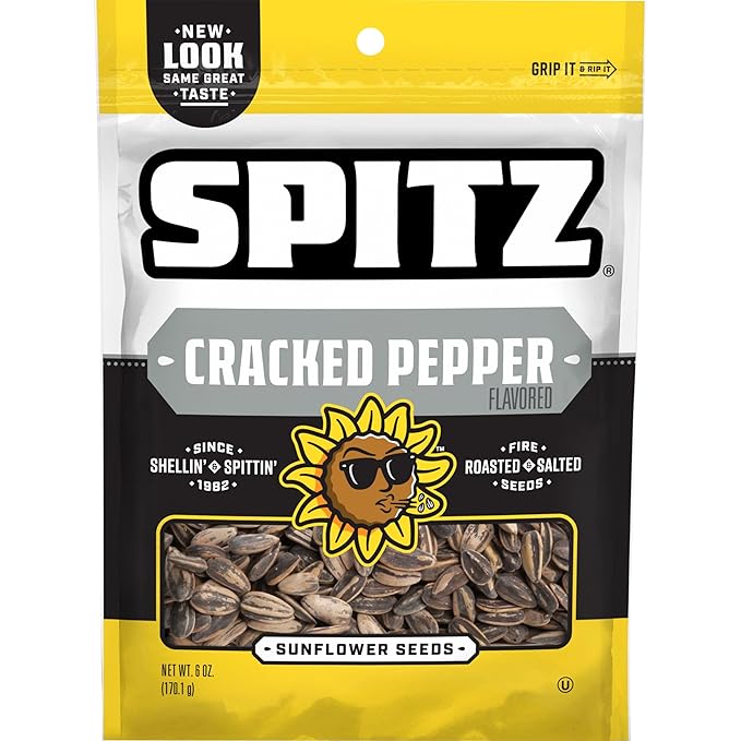 Spitz Sunflower Seeds Cracked Pepper 6 Ounce (Pack of 9)