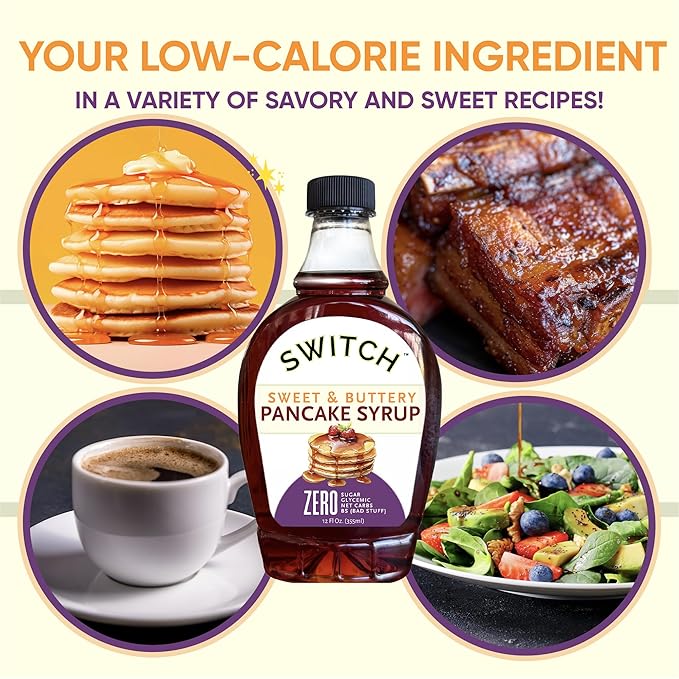 Scrummy Pancake Syrup Sweet &amp Buttery Sugar Free Syrup for Pancakes Waffles &amp More Zero Sugar Zero Net Carbs Diabetic Friendly Keto Vegan Kosher Gluten Free Non-GMO Allulose &amp Or
