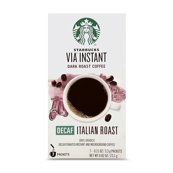Starbucks VIA Instant Coffee Decaf Italian Roast 7 Count