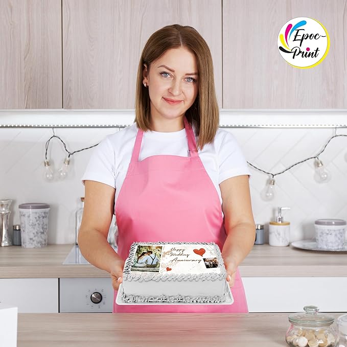 Custom Edible Prints on Cake: Create Your Special Event with Custom Edible Image Toppers - Upload Photos for Unique Stylish Designs on Rectangular Round Cakes Designs - 7.5 x 10 Rectangular