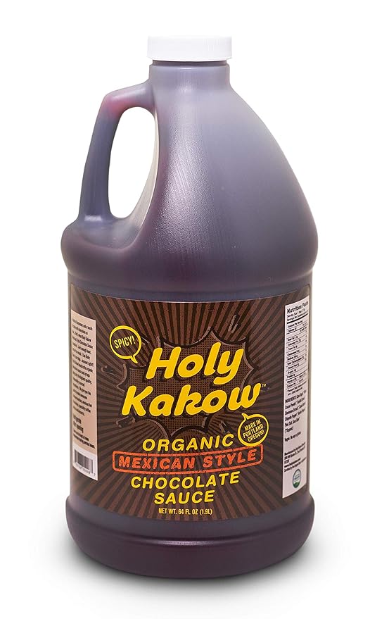 Holy Kakow Organic Chocolate Syrup - Mexican Style Chocolate Syrup Chocolate Sauce Organic Chocolate Sauce Add to Mochas Waffles &amp Ice Cream Real Food Ingredients Specific Flavor - 64oz