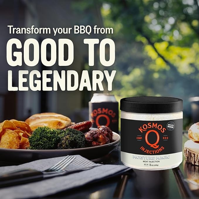 Kosmos Q Moisture Magic BBQ Injection Phosphate Meat Marinade for Chicken Pork Brisket Fish &amp More BBQ Competition Injection Blend to Maximize Juiciness Flavor &amp Moisture Gluten Free 1