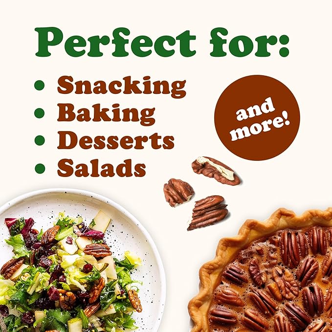 Food to Live Organic Pecan Halves 3 Pounds – Non-GMO Kosher Raw Pecan Nuts Unsalted Vegan Kosher Shelled Sirtfood Bulk. Good source of Calcium and Zinc. Great for Pecan Pie Salads Mixes