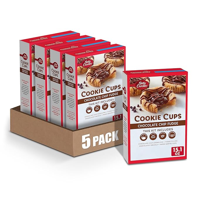 Betty Crocker Chocolate Chip Fudge Cookie Cups 15.1 oz (Pack of 5)