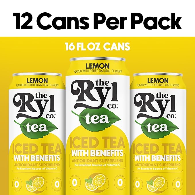 Ryl Iced Tea Lemon Antioxidant Superblend Zero Sugar Low Carb Zero Calorie Iced Tea 16.0 Fl Oz (12-Pack)