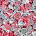 180 Pcs Pink &amp Silver Candy Kisses Milk Chocolate (1.8 lbs)