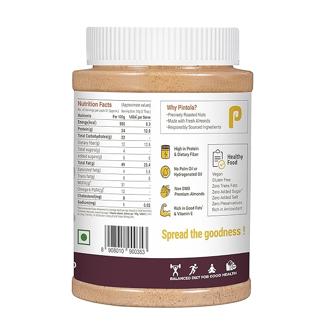 Pintola All Natural Almond Butter (Creamy) (1kg)