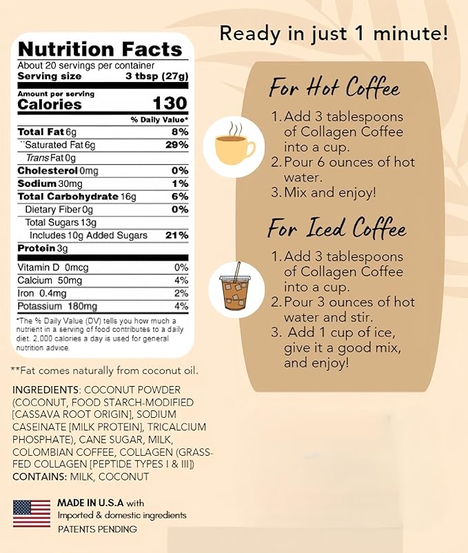 CAcafe Coconut Matcha and Collagen Coffee Variety (2-Pack)