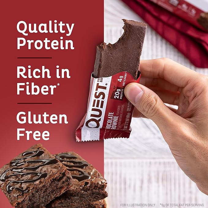 Quest Chocolate Brownie &amp Cookies &amp Cream Protein Bars Bundle High Protein Gluten Free 26 Count