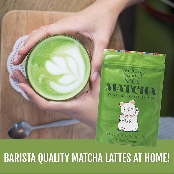 Two Leaves and a Bud Nice Matcha Latte Blend Japanese Matcha Green Tea Powder 2 Resealable Bags 224g